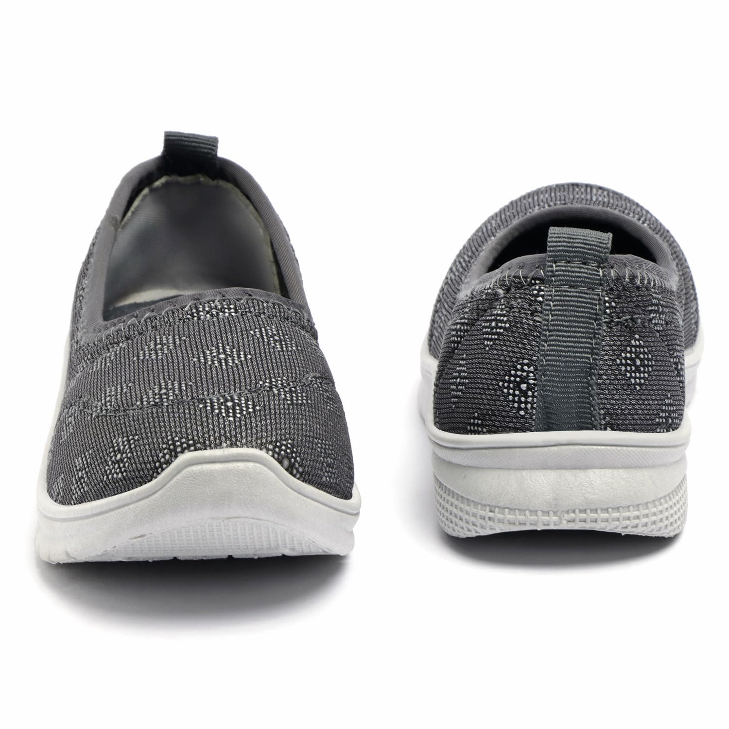 Grey Mesh Slip-On Ballerina for Women – Lightweight, Breathable & Comfortable(Size -5, Grey)-image-10