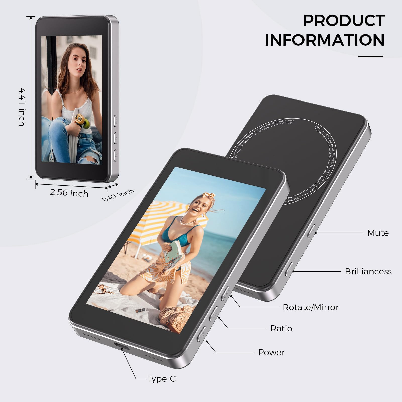 Vlog Selfie Monitor Schermo, Monitor Magnetico Telefono 4K 60fps con Telecomando Bluetooth, Monitor Fotocamera Posteriore per Live Stream TikTok, Compatibile con iPhone e Android