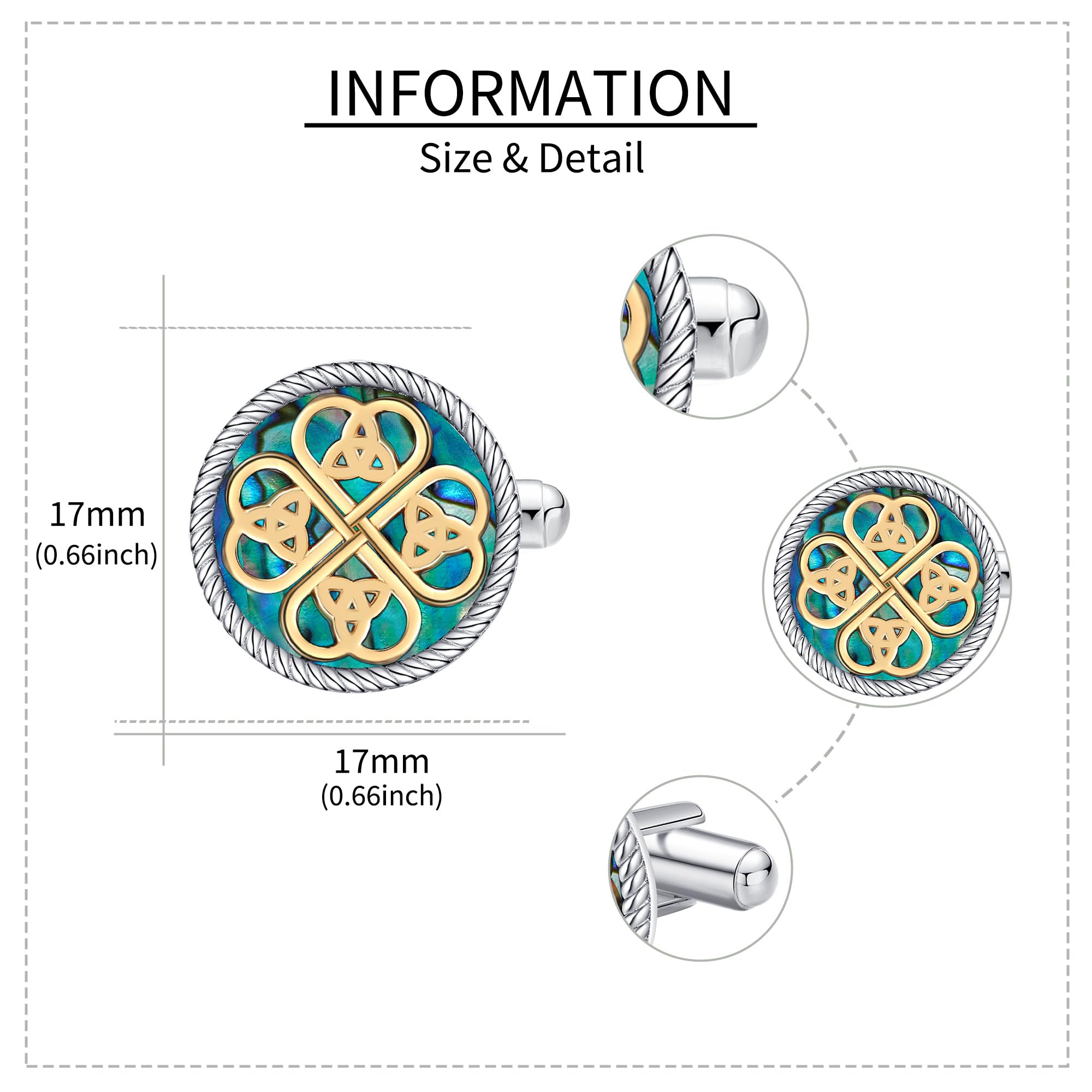 Lebensbaum/Kleeblatt Manschettenknöpfe 925 Sterling Silber Manschettenknöpfe Schmuck Geschenk für Herren Männer