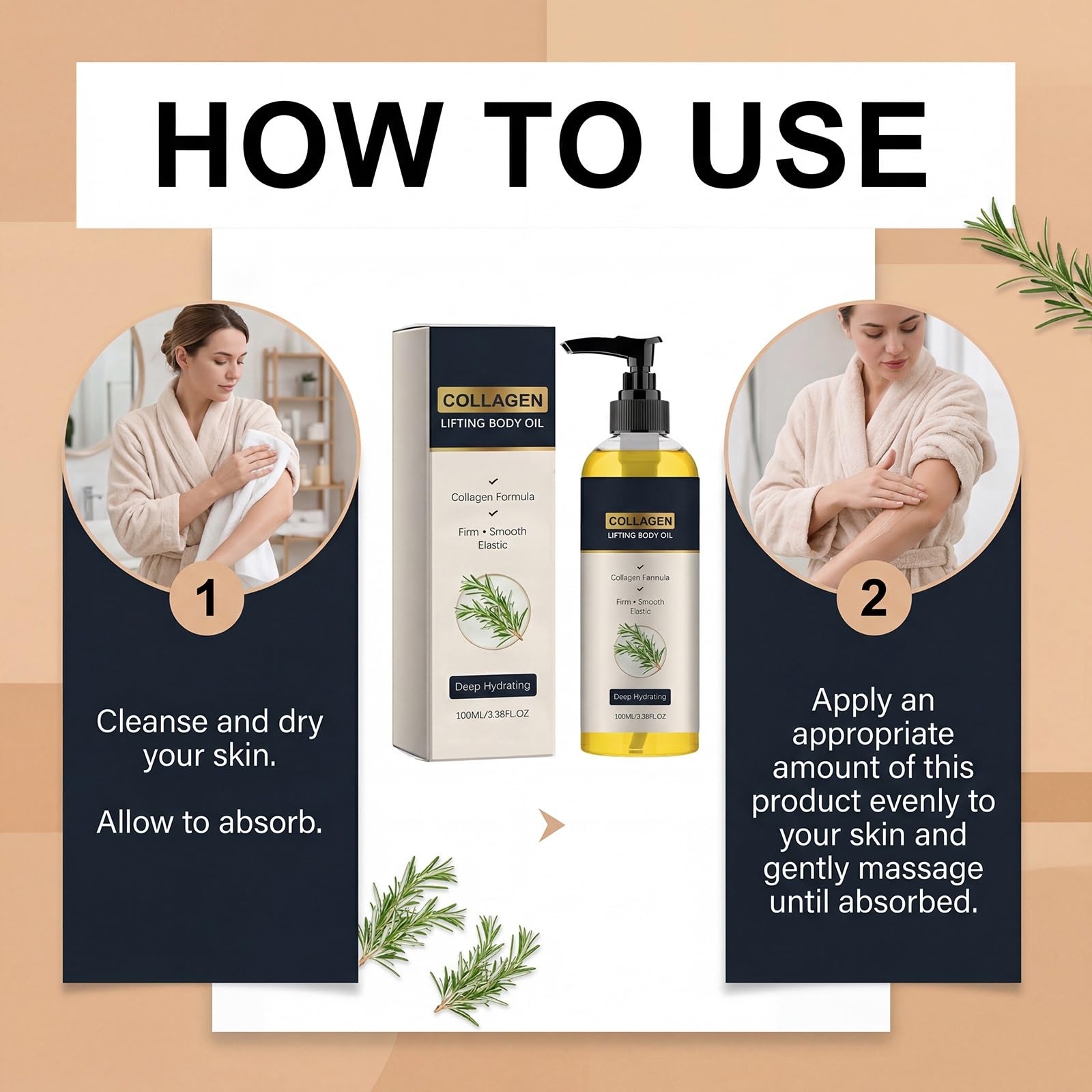 Olio per il corpo al collagene per rassodare la pelle flaccida, olio idratante dopo la doccia, oli idratanti al collagene per pelli secche e mature, oli rassodanti leggeri, non grassi, ad assorbimento