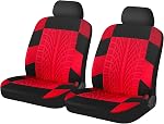 XINLIYA Car Seat Covers Full Set, Polyester Front Bucket Seat Protectors with Split Bench Back, Breathable Thicken Premium Sporty Seat Cushions, Auto Accessories for Car, SUV (Black/Front,Back)