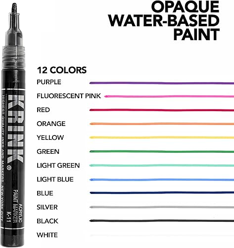Miniatura 3 de Krink K-11 - Marcador de pintura azul  Marcadores de pintura acrílica de arte fino vibrante y opaco  Marcadores artísticos para superficies pintadas