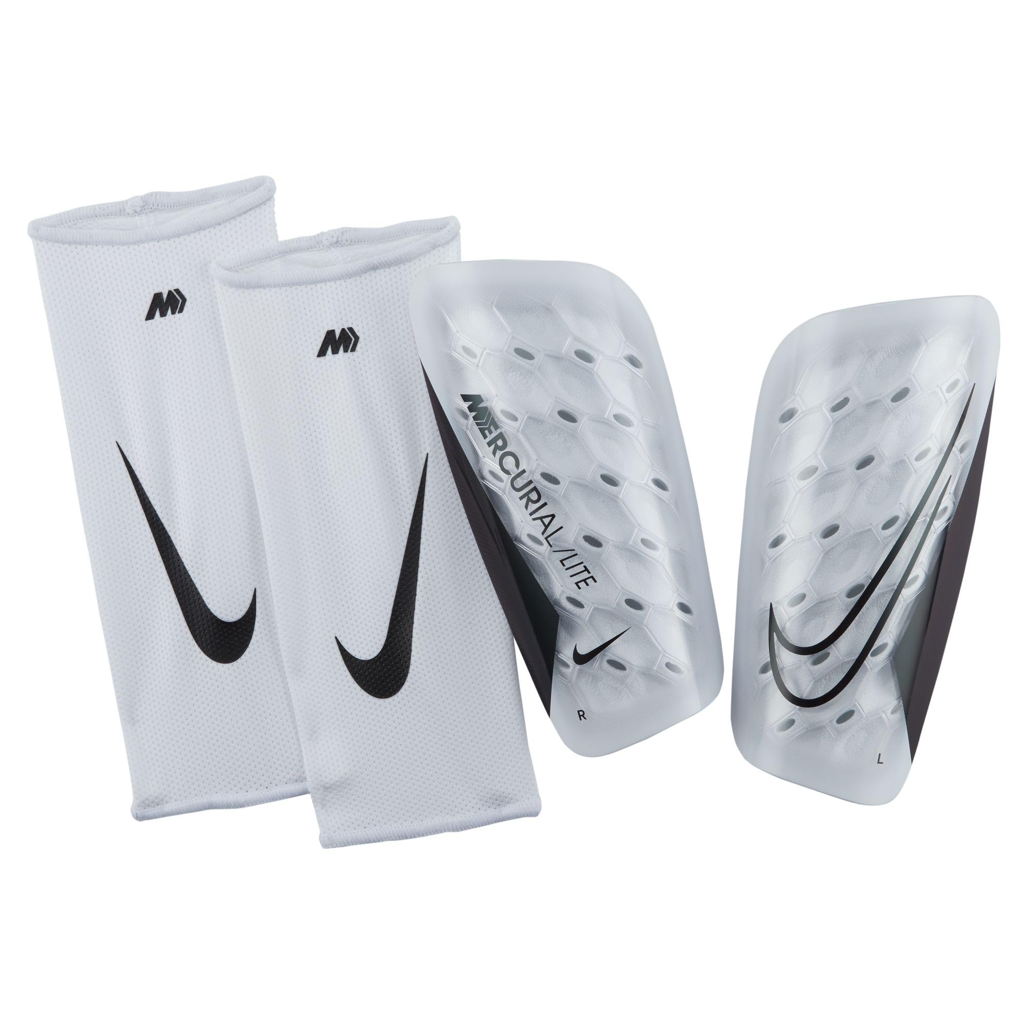 Nike Unisex Shinguard Mercurial Lite, bianco/nero, DN3611-100, XS