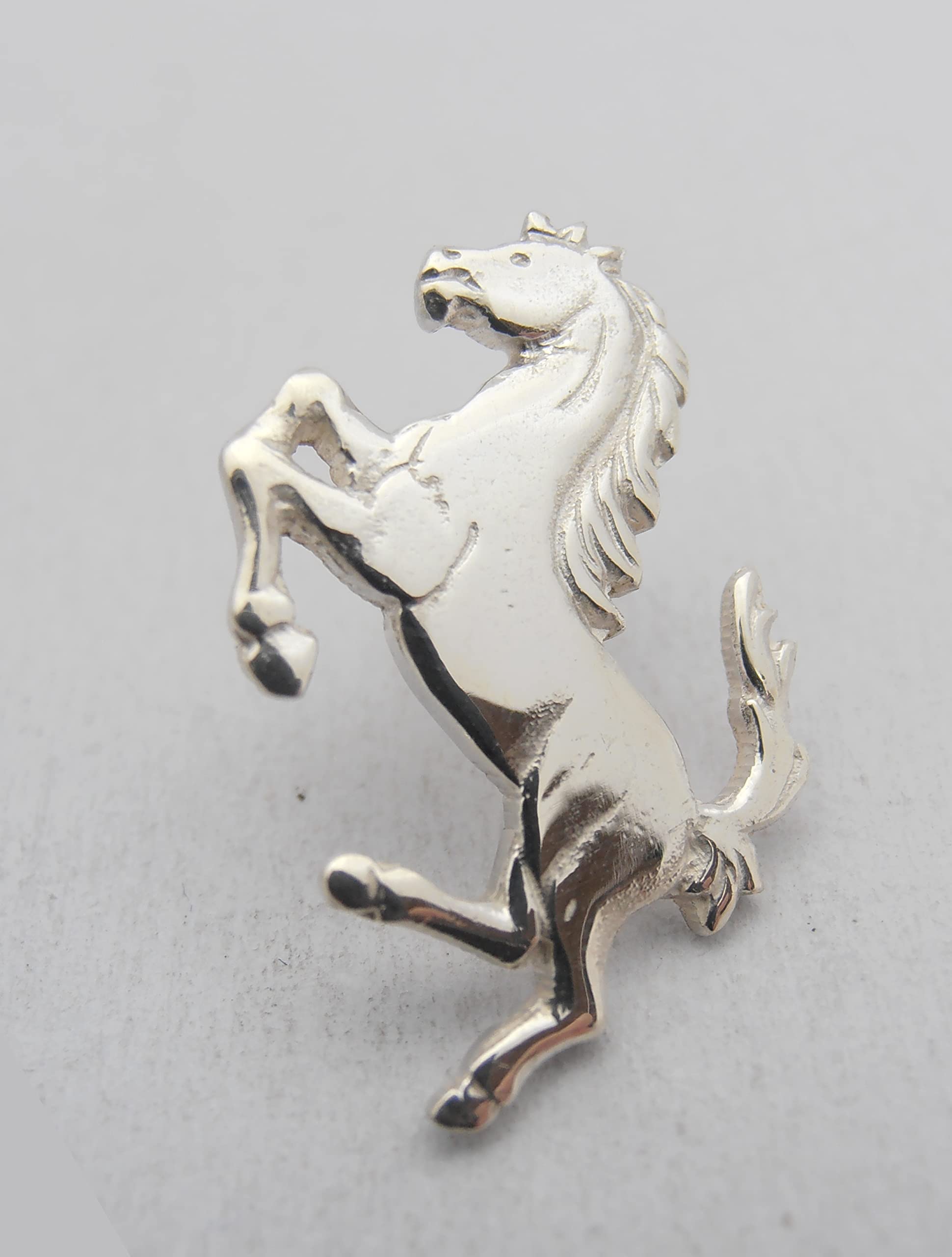 Cavallino Rampante : Spilla da giacca in Argento 925 - Scuderia - Cavallo - stemma - simbolo