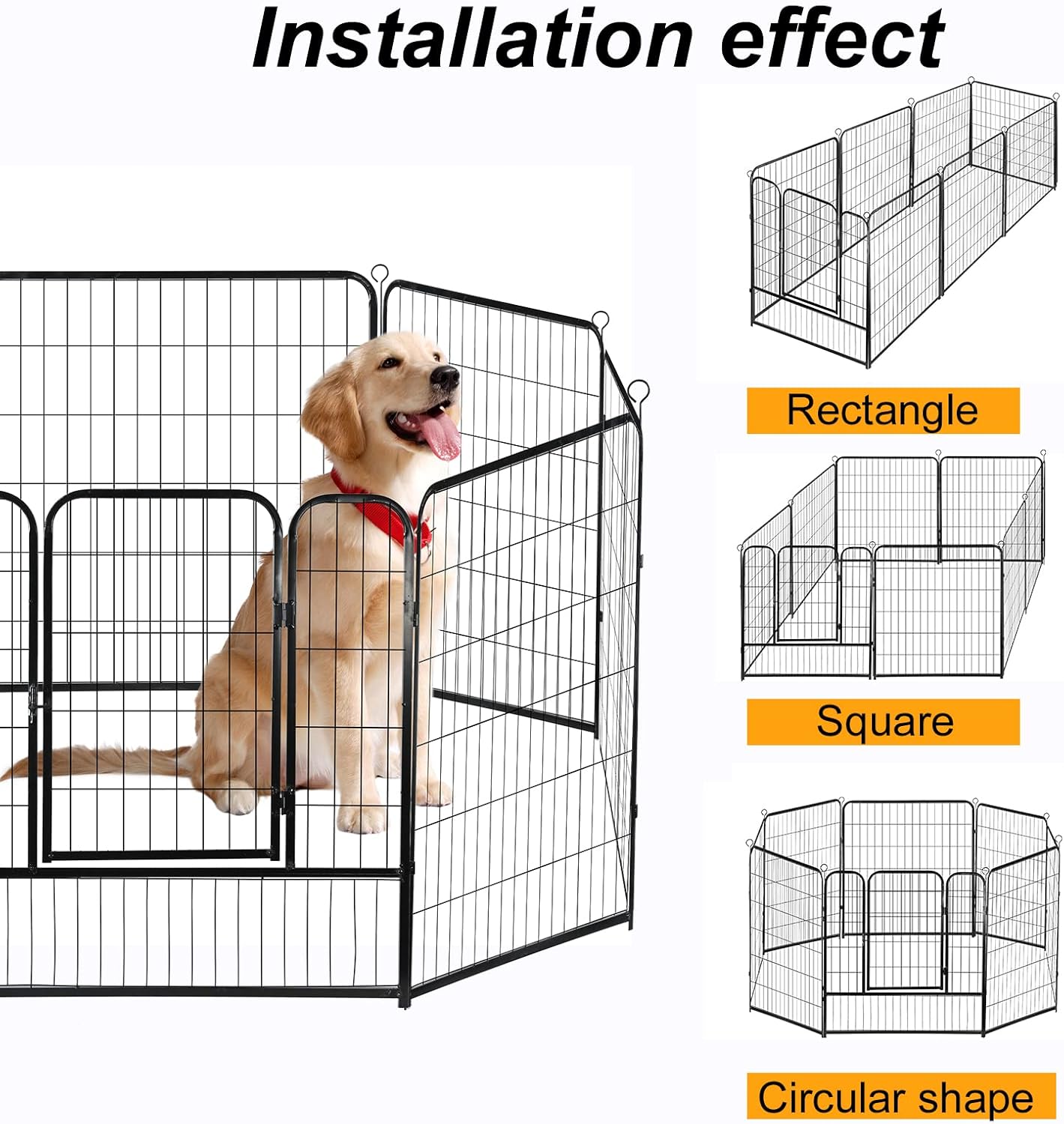 Confote Foldable Metal Dog Playpen Outdoor, 8 Panel 40 inches Height Exercise Pen Indoor Pet Fence Barrier Kennel for Small/Medium/Large Dogs Cats Rabbits