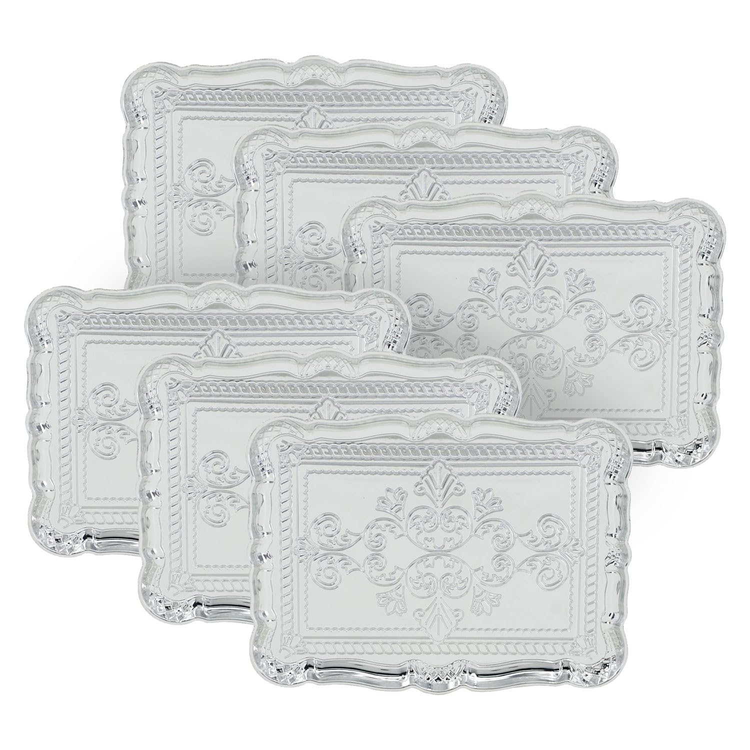 HXUHUWS Elegant 6 Pack Plastic Charger Plates for Dinner, 11.8