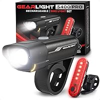 Vista 8 de Bike Lights for Night Riding, USB Rechargeable Front and Back Lights, LED Bicycle Headlight and Tail Light Set, Water Resistant Bike Lights Luces