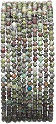 Miniatura 7 de BEADIA Piedra natural facetada de turmalina redonda suelta semi piedras preciosas para la fabricación de joyas 0.118-0.138 in 15.0 in