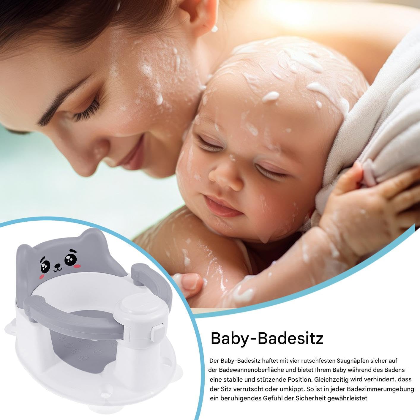 Asiento Baño Infantil Ventosas Imprescindibles 6-24 Meses Bebés