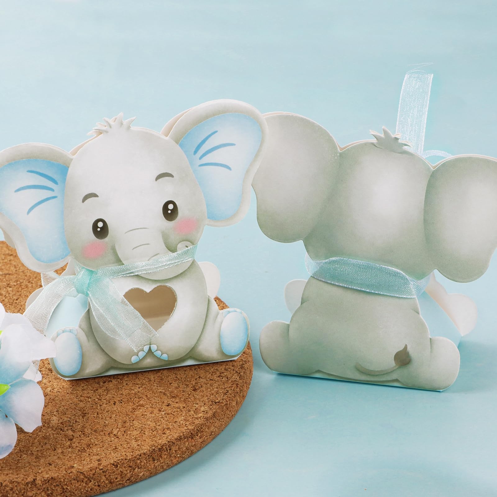 Fiocco Nascita Bimbo Bomboniere Battesimo Blu - Set 30 Portachiavi Elefante  Con Sacchetti E Etichette, Per Feste Neonato Fiocco Nascita Bimba, image size:1600x1600