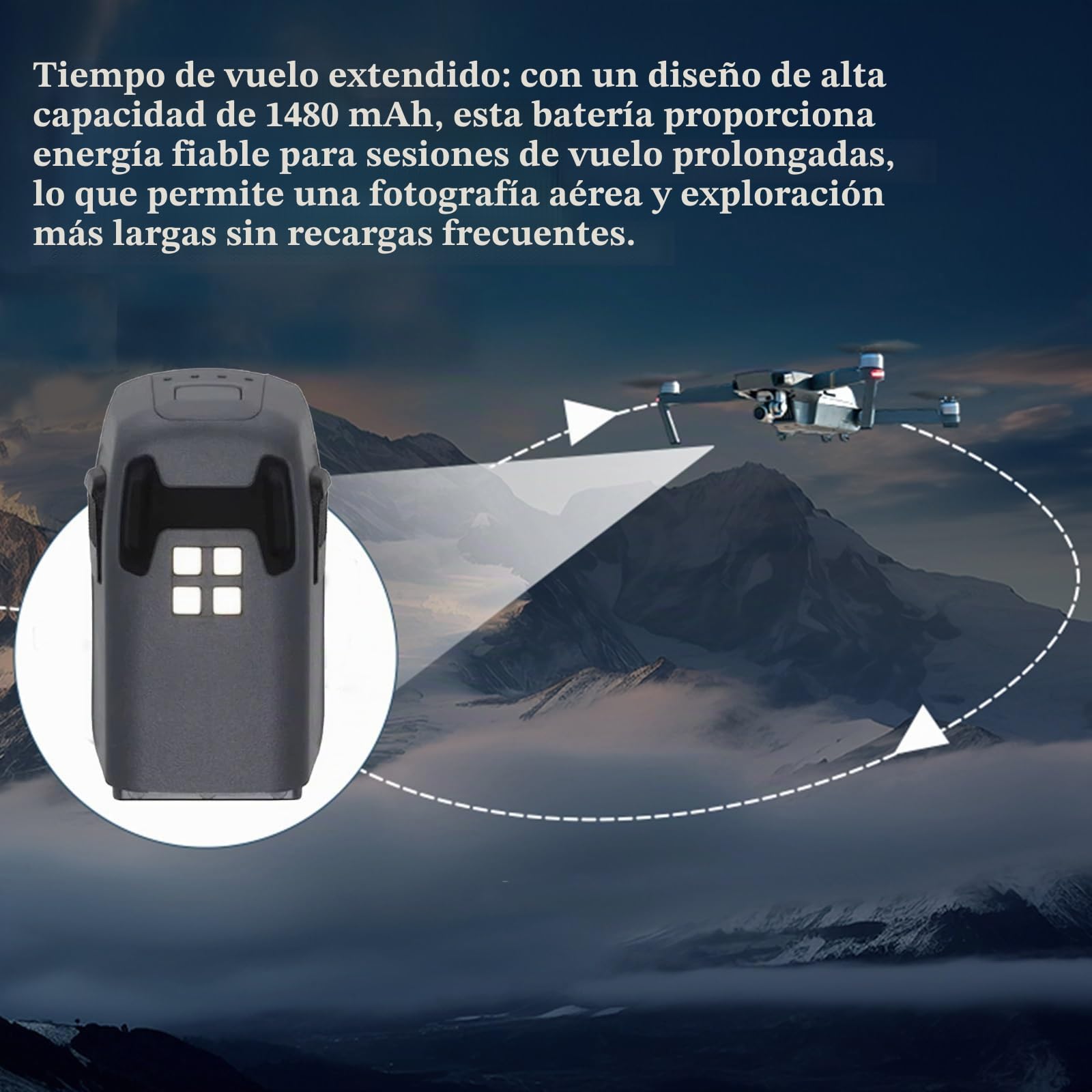 Batería de repuesto for dron de vuelo inteligente de alta capacidad de 1480 mAh/11,4 V, compatible con DJI Spark(3pcs,Activated 0 cycle)