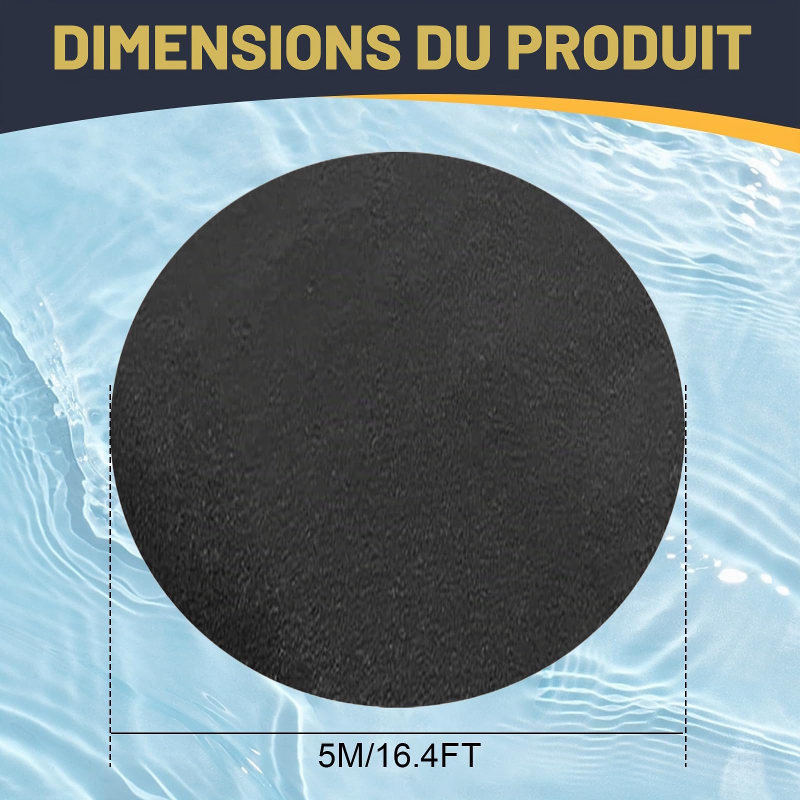 Tapis de Sol pour Piscine Ronde, Pliable Tapis de Piscine Extérieur, Housse de Protection du Sol pour Piscine, Tapis de Piscine Hors Sol, Résistant aux UV et Indéchirable (5 m)