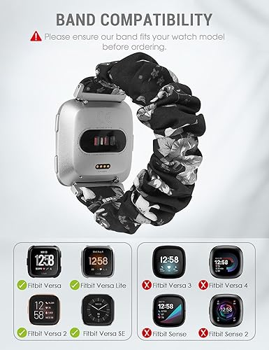 Miniatura 88 de TOYOUTHS - Bandas elásticas para Fitbit Versa/Versa 2/Versa Lite, edición especial para mujeres, niñas, elásticas, de tela, estampadas, de repuesto
