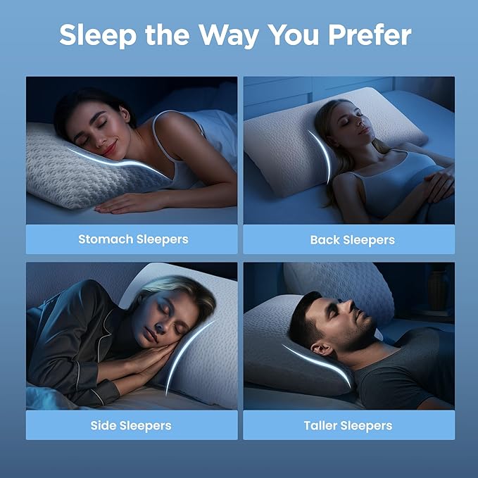 Set 2 Almohadas Memory Foam Queen Ajustable Refrescante miniatura 4