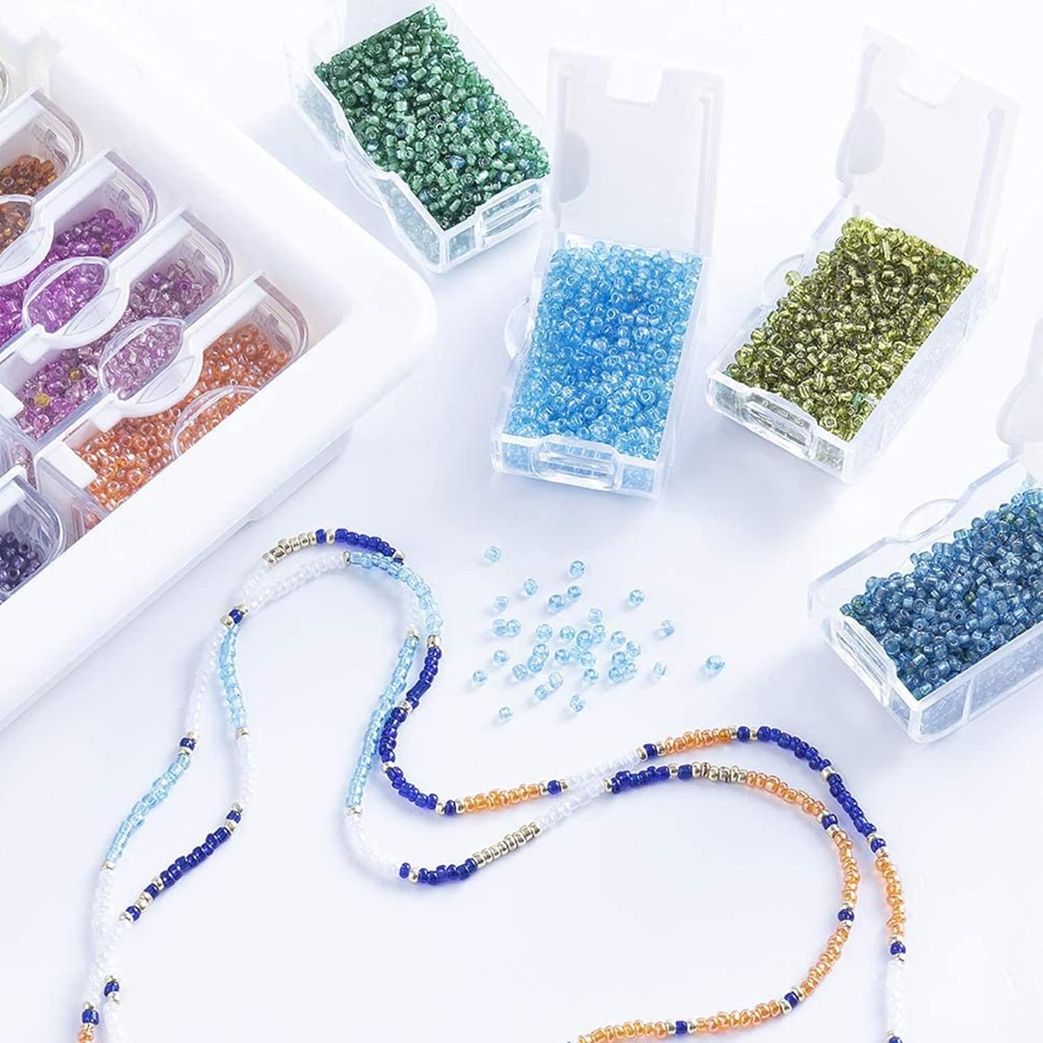 Bead Storage Solutions Elizabeth Ward 3 Piece Craft Organizing Storage Containers for Small Beads, Crystals, and Fasteners, Clear (6 Pack)