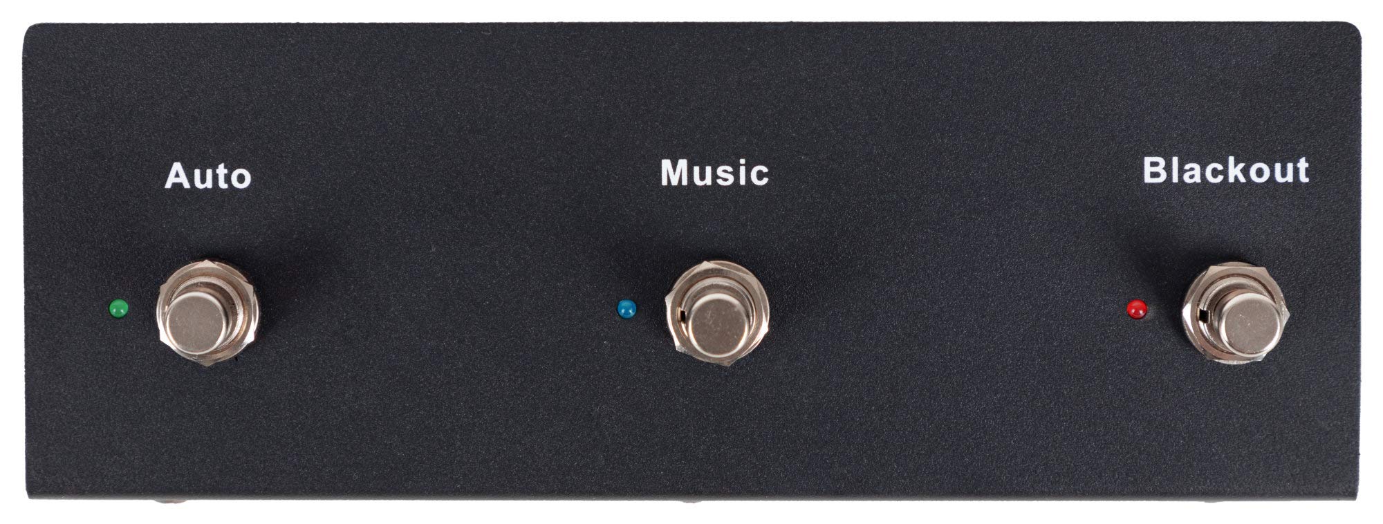 Showlite FS-10 Footswitch für LDO-10 MKII FS - Fußfernsteuerung für Lichtmischpult - drei stabile Fußtaster für Auto, Music & Blackout - wird über Stereo-Klinkenkabel mit LDO-10 MKII FS verbunden