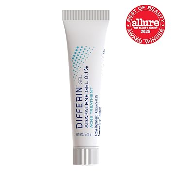 Differin Acne Treatment Gel, 60 Day Supply, Retinoid Treatment for Face with 0.1% Adapalene, Gentle Skin Care for Acne Prone Sensitive Skin, 15g Tube (Pack of 12) (Packaging May Vary)