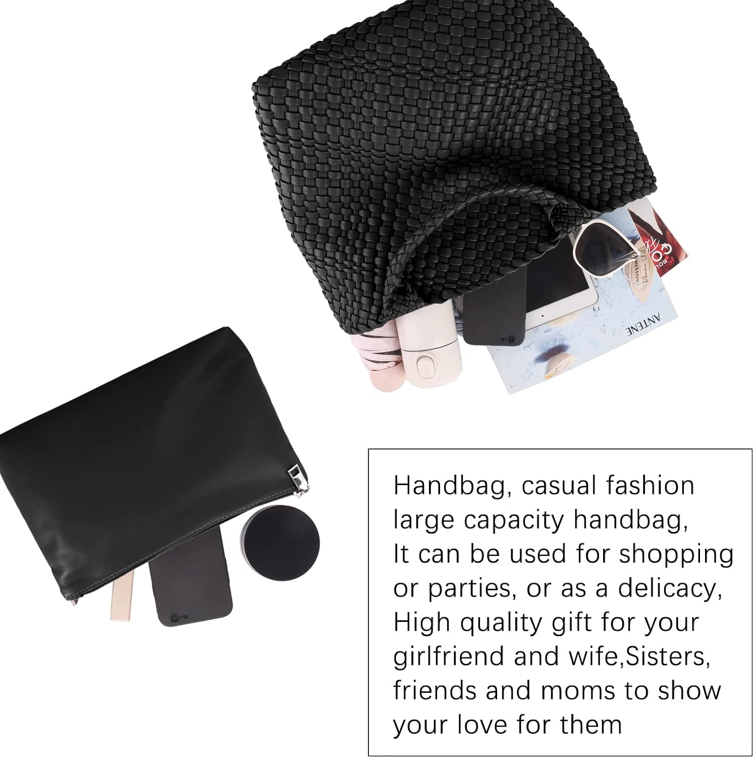 Hand Woven Bag Tote BagS For Women Top Handle Shoulder Vegan Leather Large Travel Beach Hobo Handbag