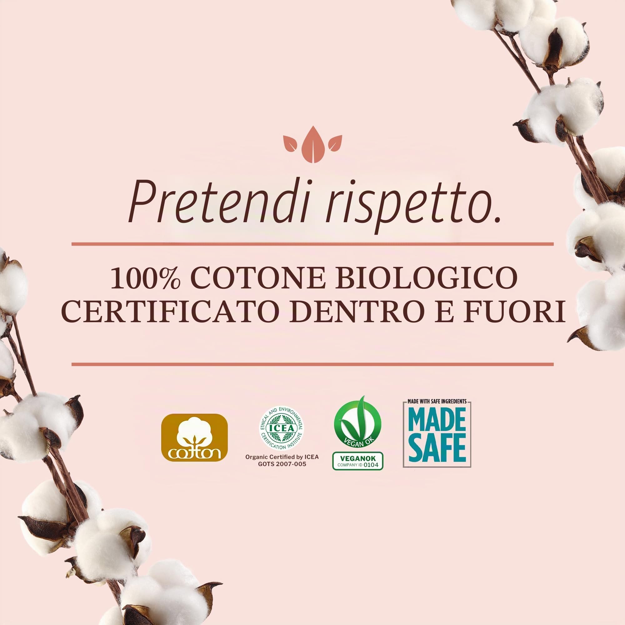Organyc Assorbenti Post Parto per Ospedale – Primi Giorni Dopo il Parto, Ripiegati – 12 Pezzi – in 100% Cotone Biologico Certificato, Delicati per Pelli Sensibili