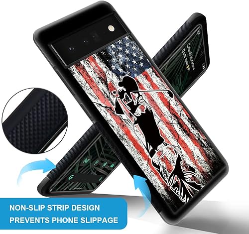 Miniatura 2 de DJSOK Funda compatible con Google Pixel 6 Pro6XL, bandera de golf para hombres, niños y niñas, doble capa a prueba de golpes, resistente, funda para