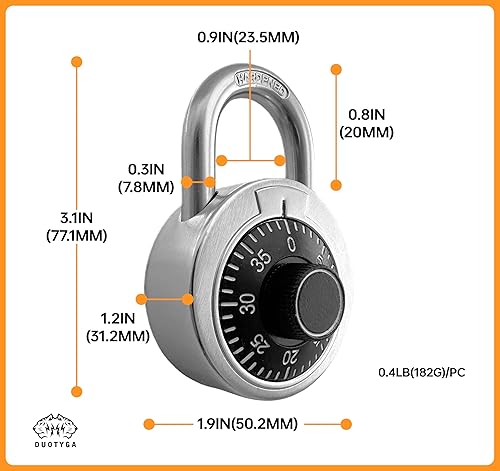 Miniatura 3 de Candado de combinación con llave, paquete de 2 llaves a juego con 2 llaves iguales, cerradura de combinación para caja de herramientas, casillero