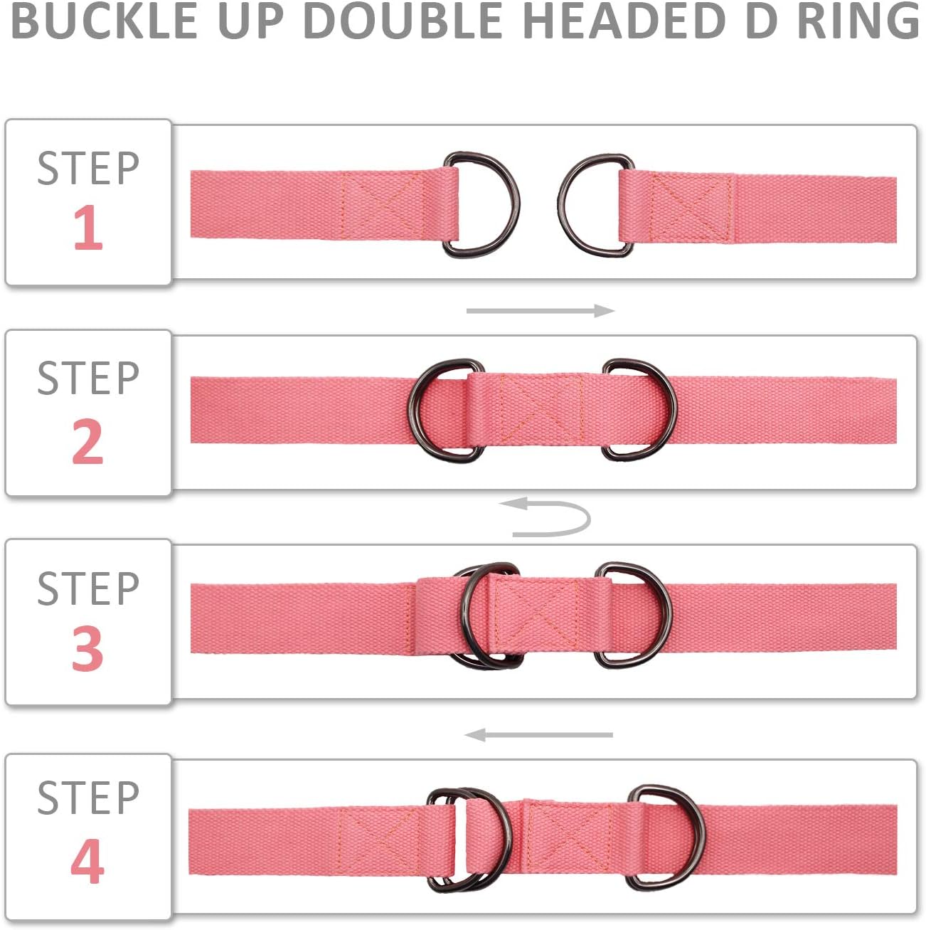 NATURE PIONEOR 8 FEET Combined 2 IN 1 Yoga Mat Strap and Yoga Strap for Stretching, 100% Cotton Yoga Stretch Training Bands with 4 Metal D-Ring Buckles for Carrying Yoga Mat and Yoga, Pilates, Fitness : Sports & Outdoors