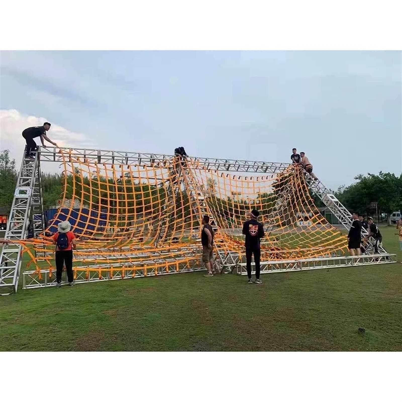 Red De Elevación De Carga De Poliéster - Cinta De Malla De Elevación Resistente Al Desgarro, Red De Elevación De Cuerda Duradera, Bolsa De Elevación De Carga(1.5 X 1.5M/Mesh 10cm/Load 2t)