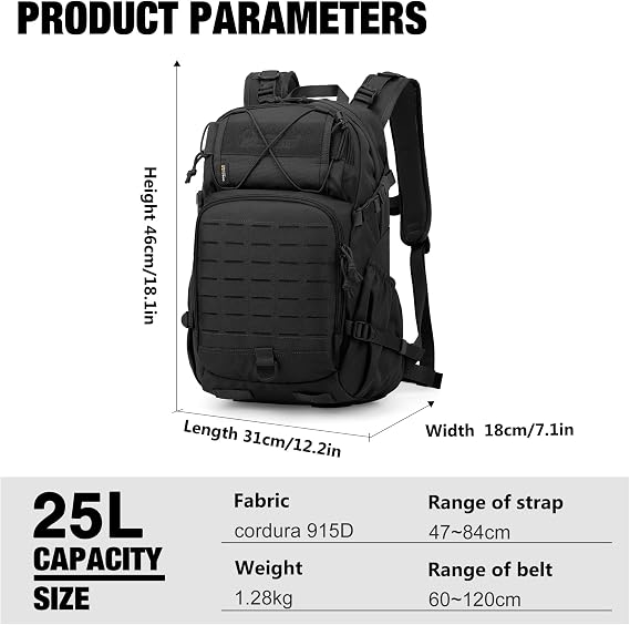 Mardingtop 60L Internal Frame Backpack + 25L Cordura Hiking Backpack