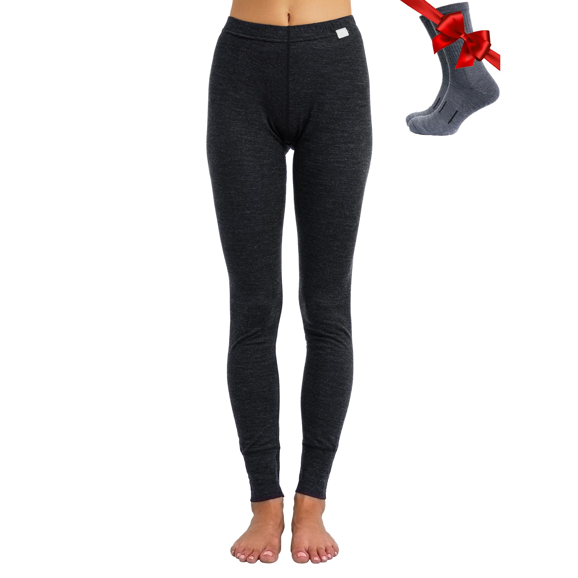 Merinowolle Thermounterwäsche Damen - Merino Unterhose Damen Merino Leggings + Wollsocken
