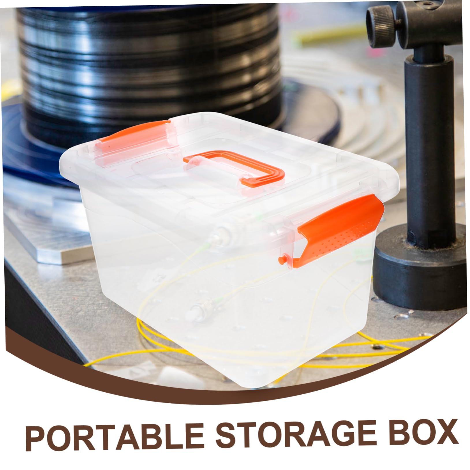 GLEAVI Cajas de Almacenamiento Transparentes 3l, 6 Piezas Grandes Tapa y Asa, Caja Organizadora de Plástico Resistente para Hogar y Cocina, Contenedores Portátiles para Uso Diario