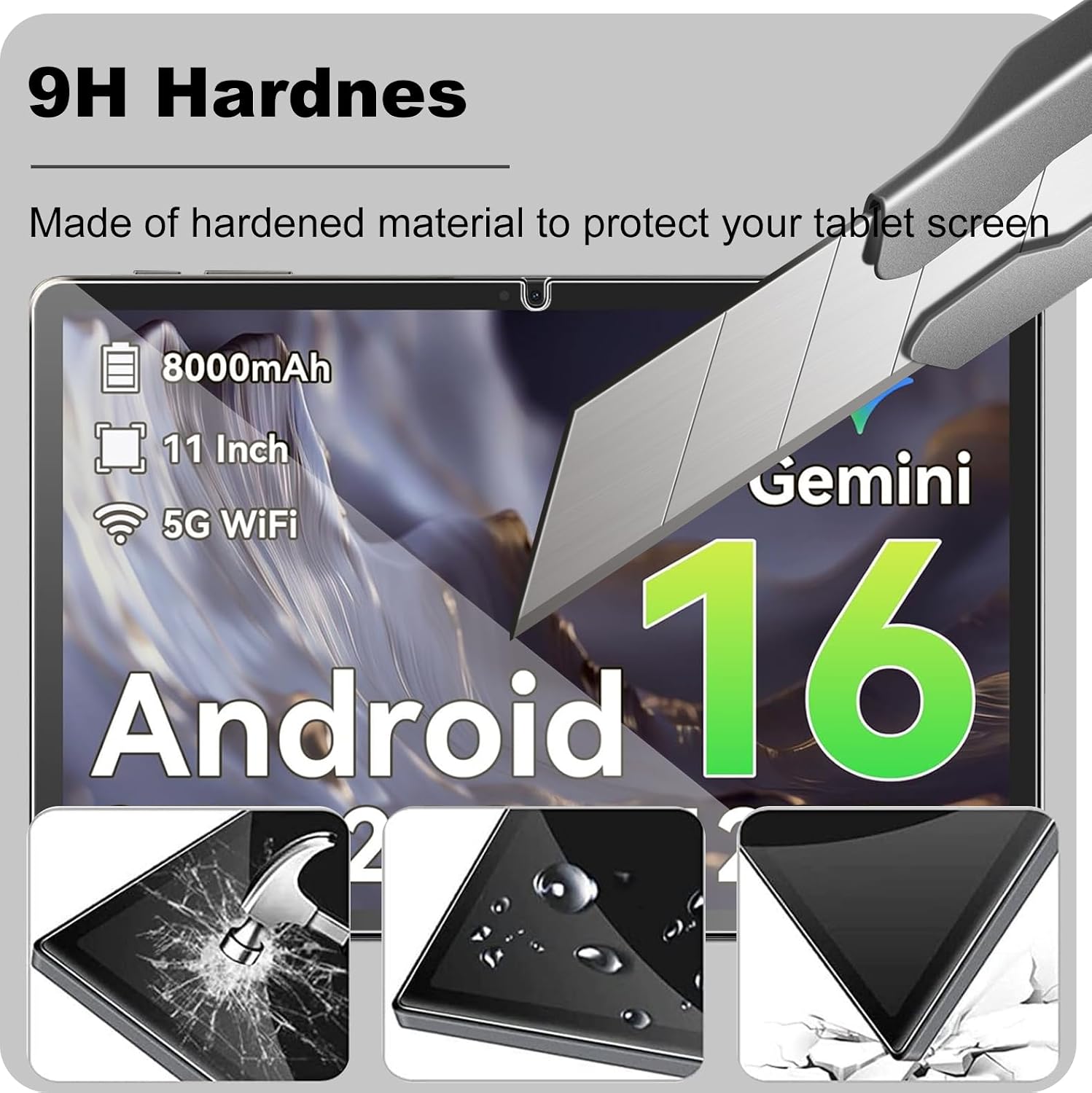2 Pack Screen Protector for TABWEE T50 Tablet/TABWEE Android 16 Tablet 11 Inch, Ultra Clear 9H Hardness Touch Sensitive Anti-Scratch Anti-Fingerprint Protective Tempered Glass Film image 4