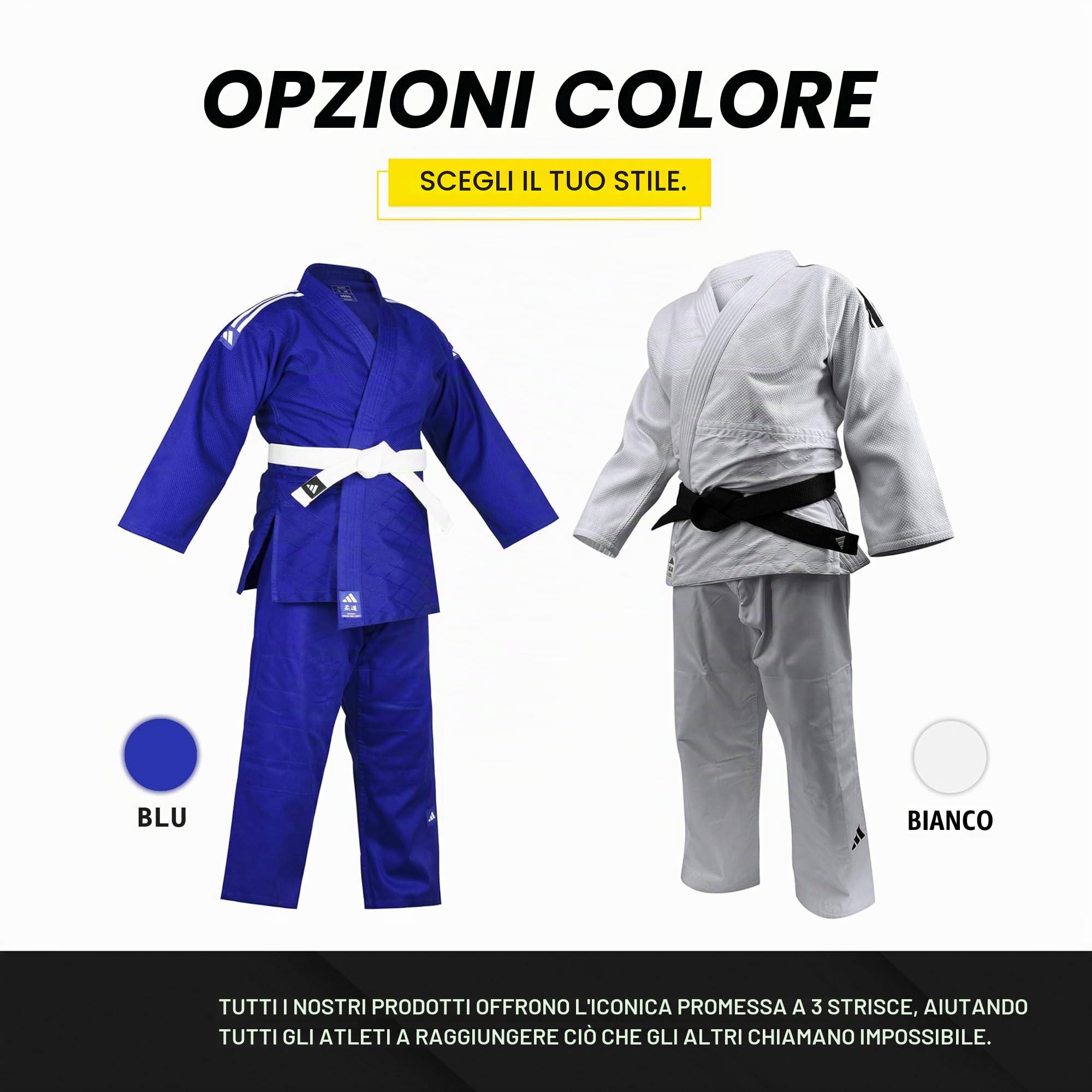 adidas Uniforme da judo da allenamento, 500 g, per studenti di arti marziali (170)