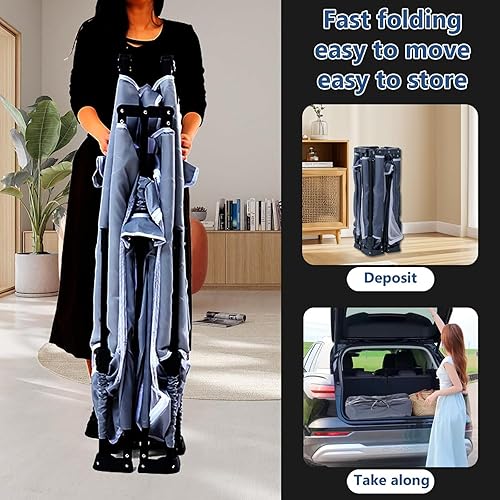 Miniatura 3 de Corralito plegable para bebés de 59 x 71 pulgadas, corralito para bebés y niños pequeños, corralito portátil para niños, corral de juegos plegable