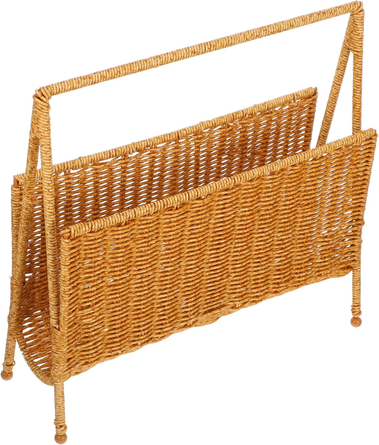 Woven Magazine Rack Storage Basket Rustic Home Decor Handwoven Storage Organizer for Books and Sundries 1-Piece Natural Seagrass Design