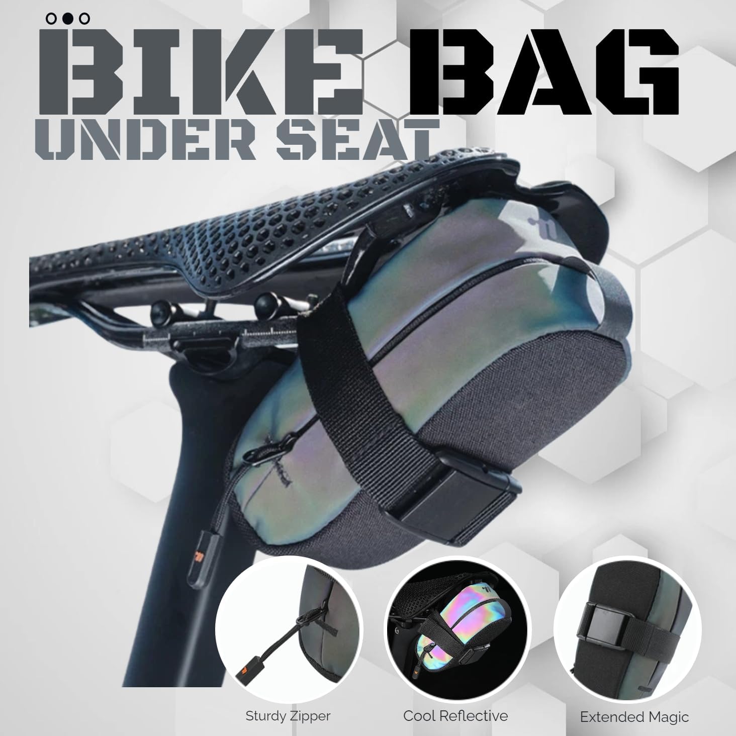 Waterproof bike saddle bag,bicycle saddle bag under seat 0.4L Bike tail bag Bike Rear bag Bike riding Accessories Storage bag for Mountain & Road Bike