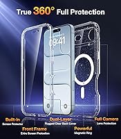 Vista 165 de Diaclara - Funda diseñada para iPhone 15 Plus de 6.7 pulgadas, transparente, cuerpo completo, con protector de pantalla, resistente de protección