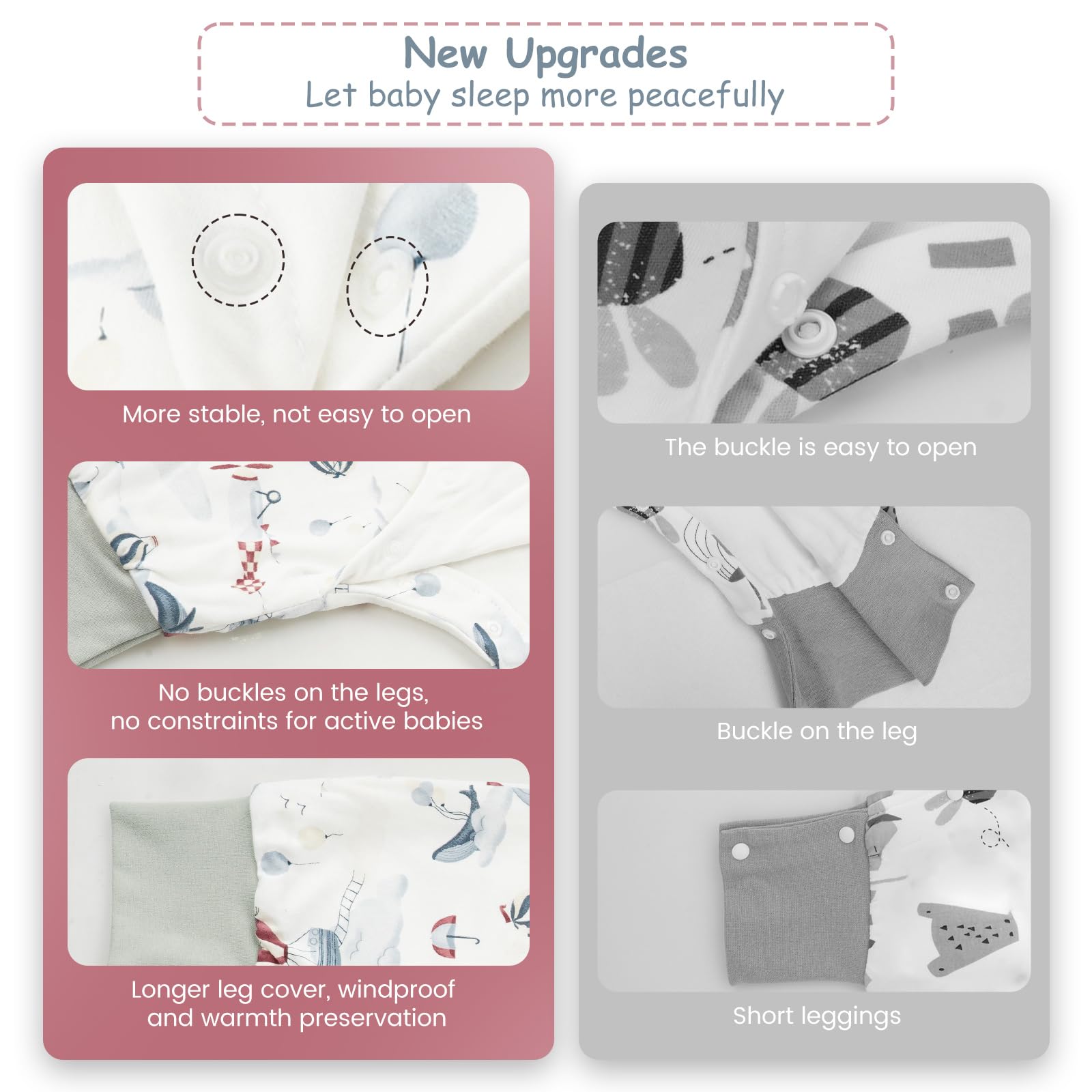 WYTbaby - Sacco nanna con piedi, 1.0 Tog, in 100% cotone, morbido sacco nanna per tutto l'anno, senza maniche, ideale per dormire e quando fa caldo, perfetto per bambine e bambini, 80 cm