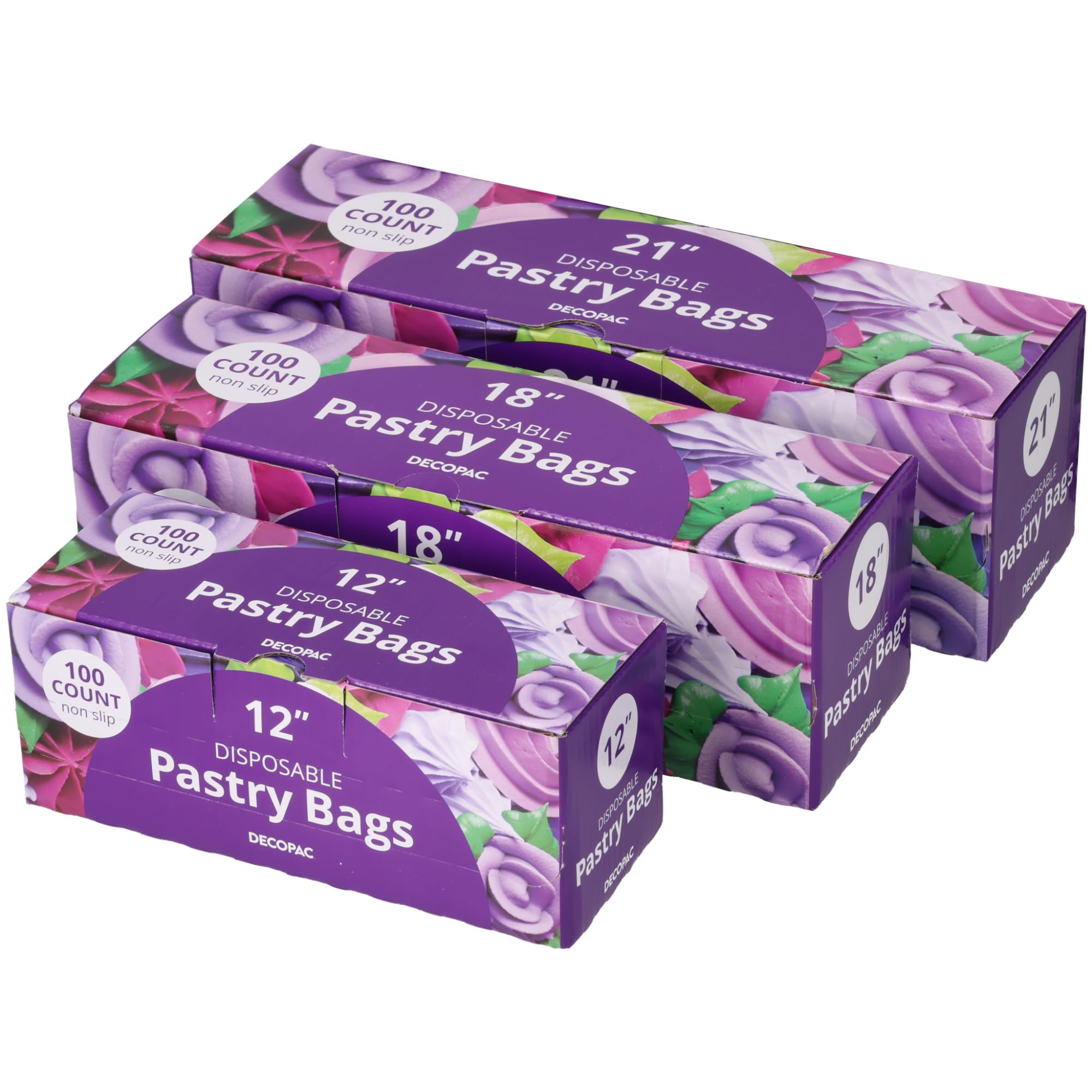 DecoPac 13590 Disposable Pastry Bag 100 Count Spritzbeutel, Kunststoff, Transparent