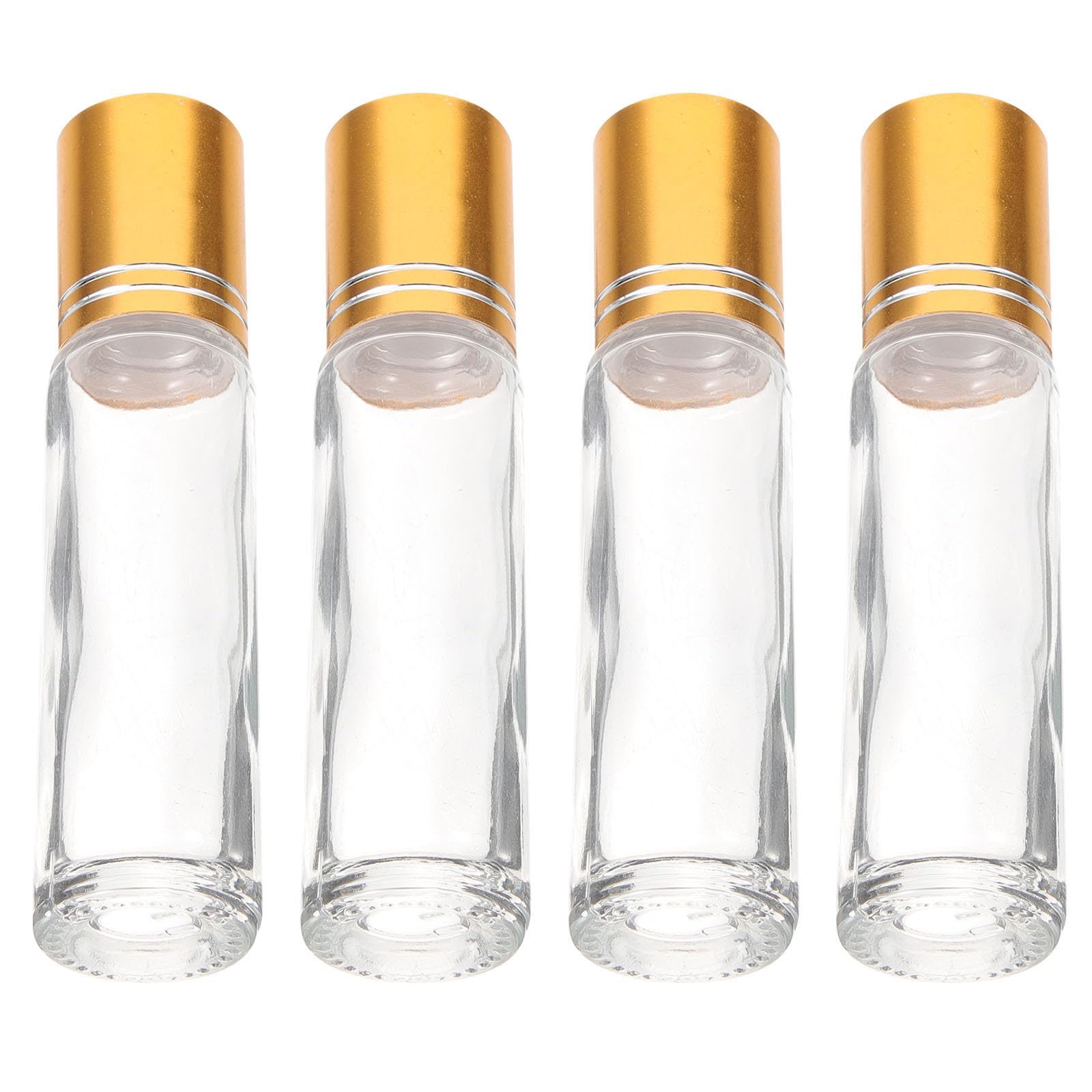 Muiltvoe 4pcs Glass Essential Oil Roller Bottles Aromatherapy Dispensers Refillable Travel Containers for Perfume Face and Body Care