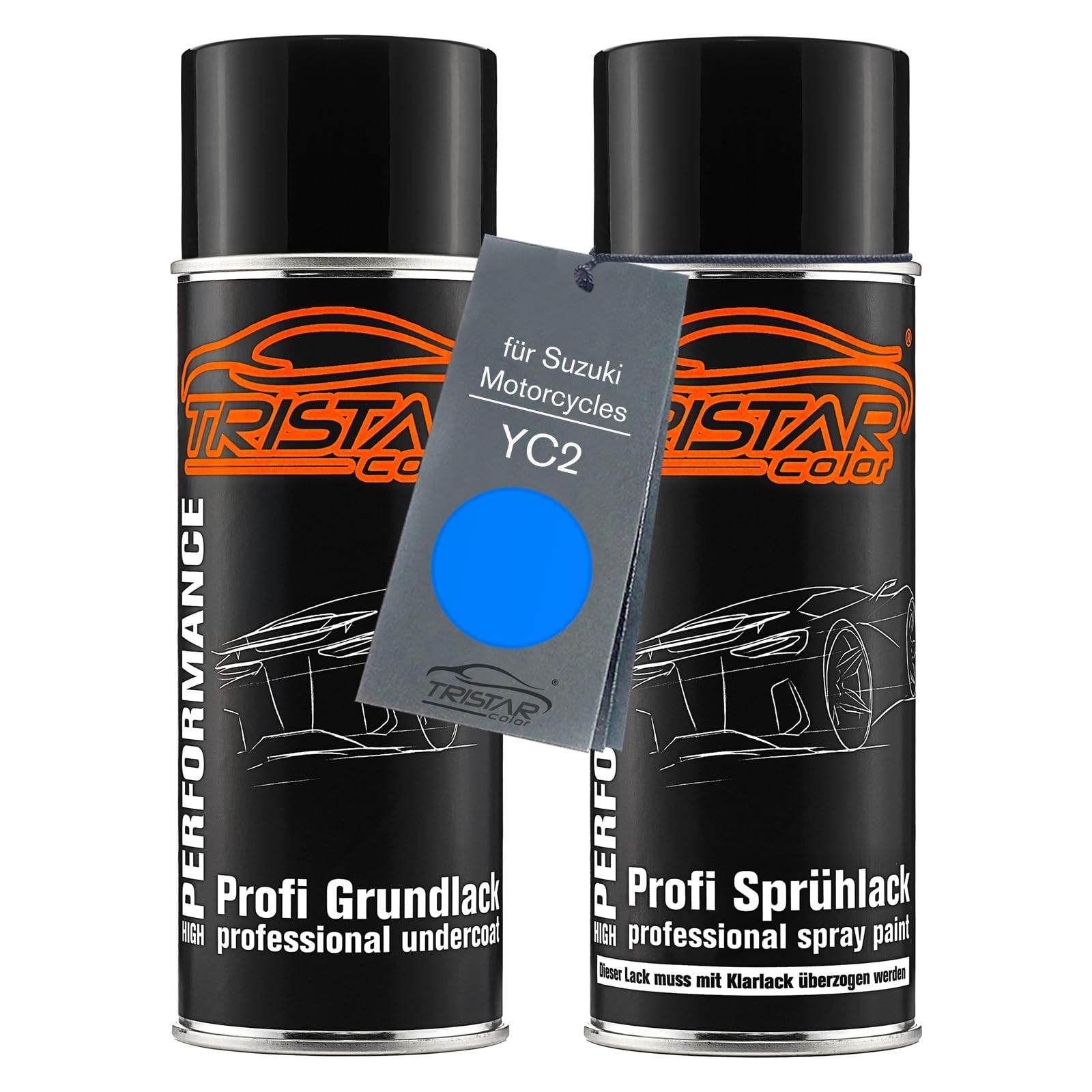 TRISTARcolor Motorcycle paint Spray can set for Suzuki Motorrad YC2 Candy Grand Blue Perl under base coat spray can 400ml