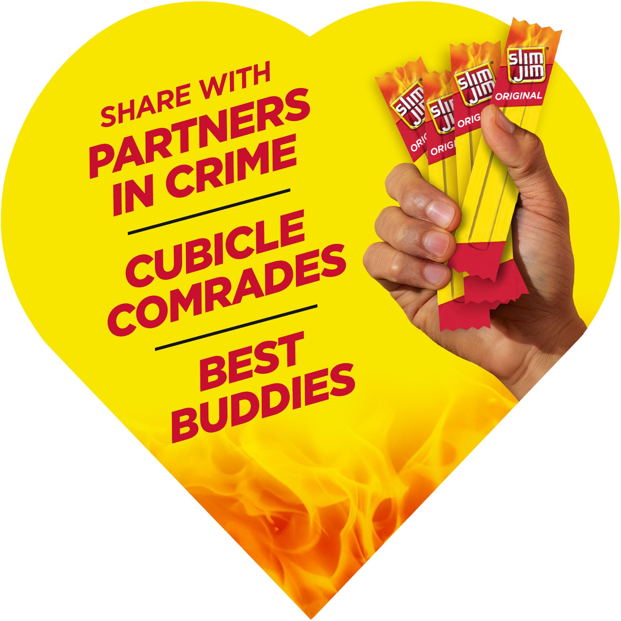 Slim Jim Smoked Meat Sticks, Original, Gifts for Him, Valentine's Day Heart Gift Box, 6g Protein Per Serving, .28oz (8 Sticks Per Box)