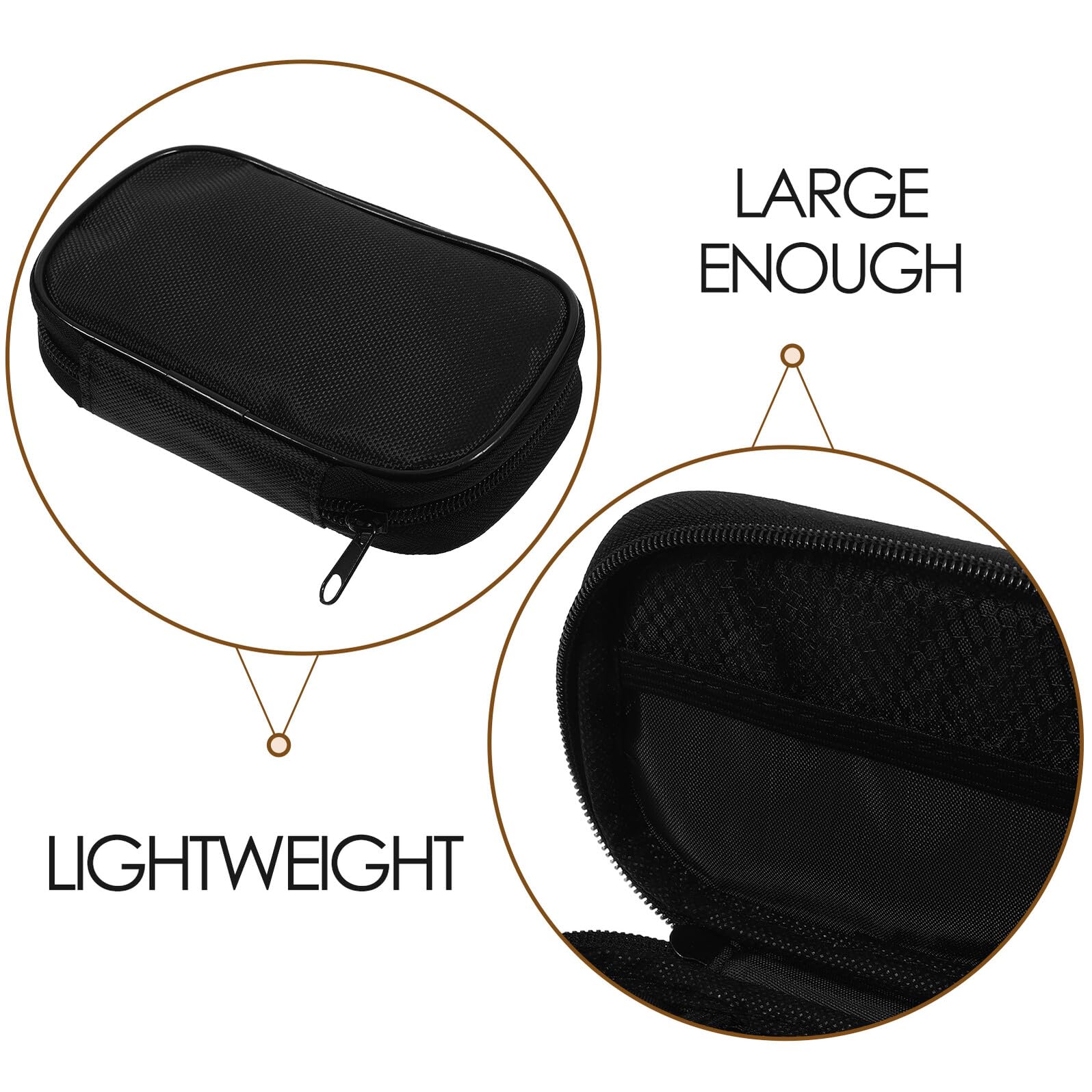Toyvian Bolsa Portátil para Suministros para Diabéticos en Tela Negra, Organizador Fácil de Llevar Diseño Moderno para Mochila o Bolso