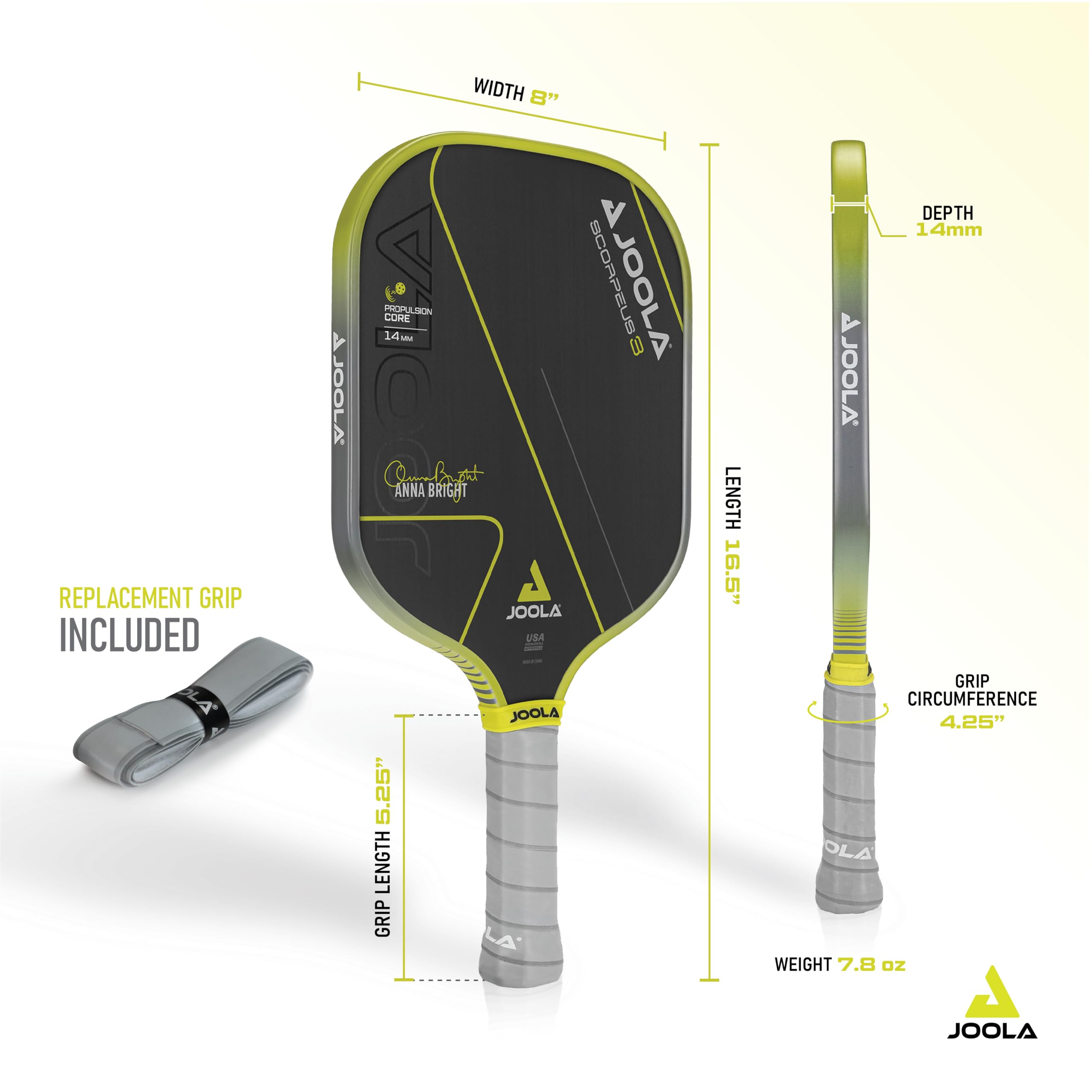 Amazon.com : JOOLA Anna Bright Scorpeus 3 14mm Pickleball Paddle