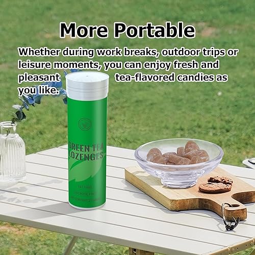 Miniatura 4 de HANFANGLING Pastillas de té, sabor a té verde, paquete de dos, aliento fresco, calmante para la garganta, múltiples ingredientes nutritivos,