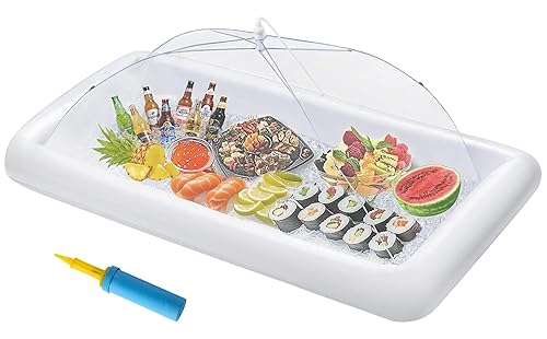 HBlife Inflatable Serving Bar with Jumbo Mesh Food Cover, Party
