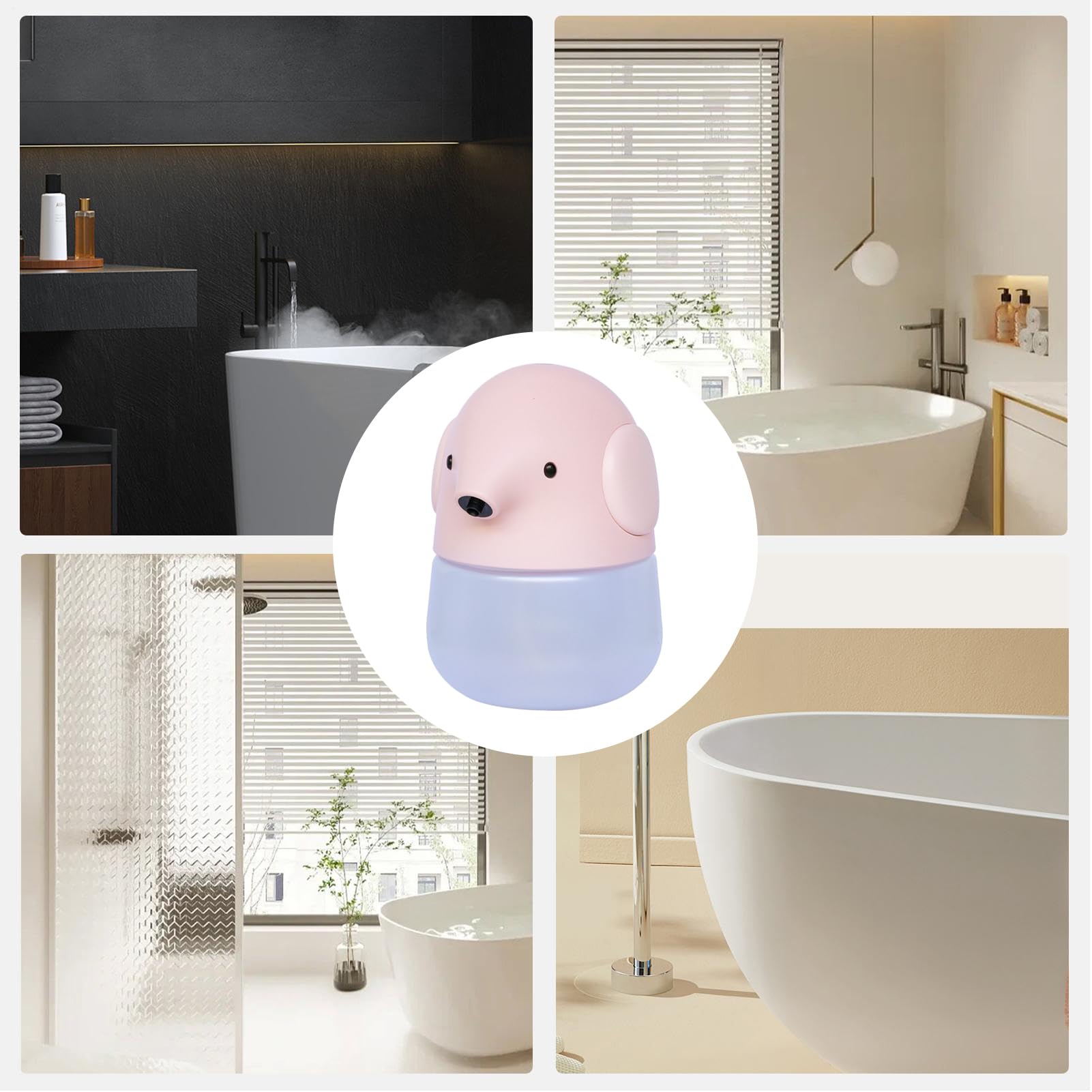 Dispenser di sapone senza contatto - simpatico design a forma di elefante, impermeabile automatica, pompa in schiuma ricaricabile, accessorio da bagno igienico | Distributore di sapone per