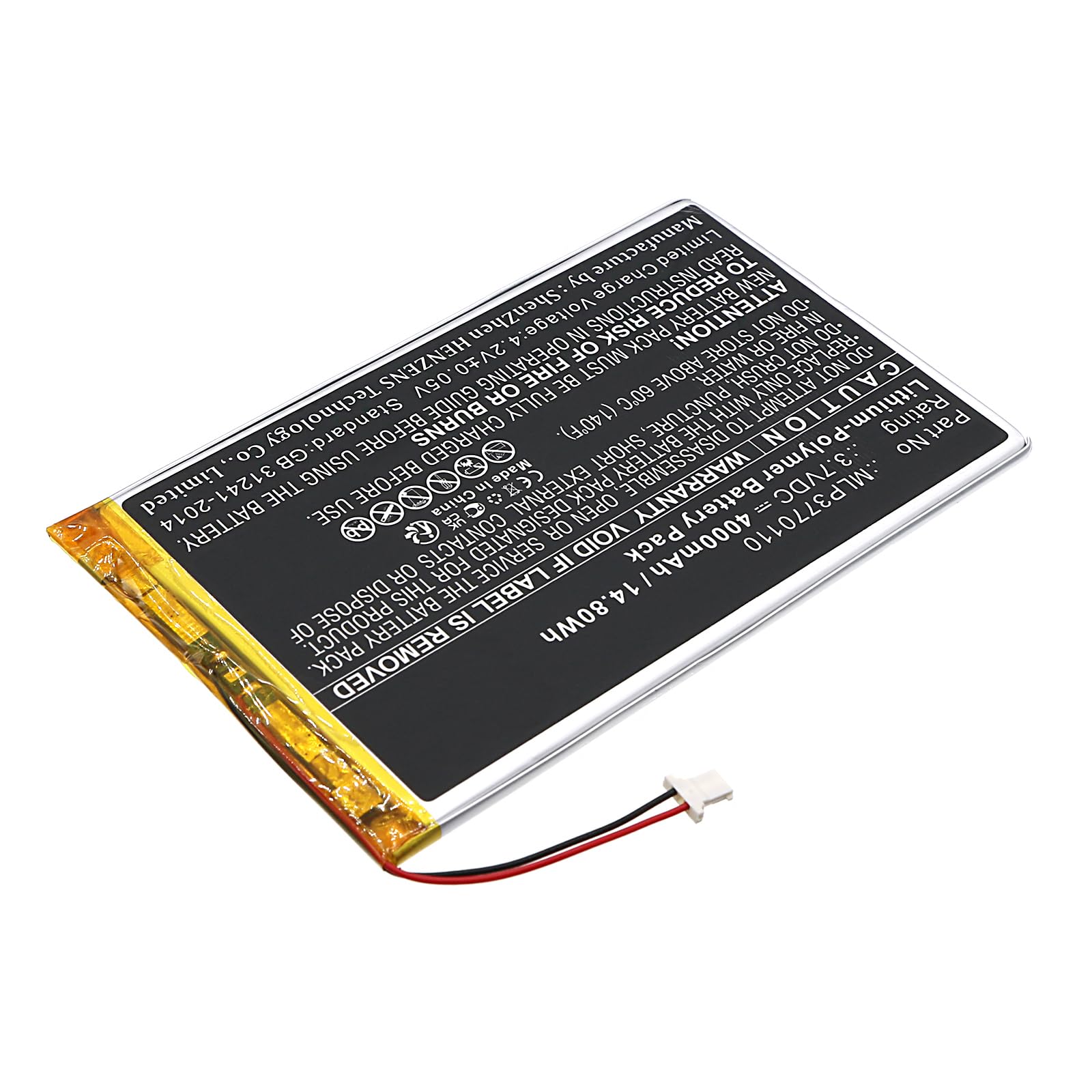 Synergy Digital GPS Battery, Compatible with Rand McNally TND-T80B GPS, (Li-Pol, 3.7V, 4000mAh) Ultra High Capacity, Replacement for Rand McNally MLP3770110 Battery