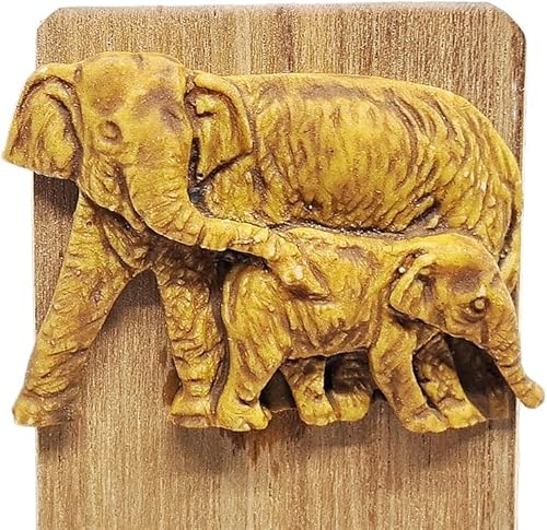 Vista 41 de WitnyStore Marcapáginas de madera tallada de 7 pulgadas de largo, elefante para papá y bebé, hecho a mano, accesorio de artesanía de madera único