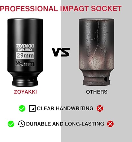 Miniatura 47 de Enchufe de impacto de 6 PT de 1/2" x 0.827 in de profundidad, CR-MO, 1/2 pulgada de accionamiento de 6 puntos para una fácil extracción