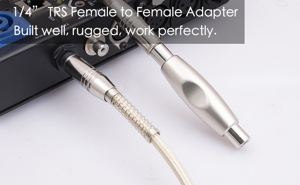 (4-Pack) 1/4 Inch Mono Female To Female Couplers – Cable Extender & Gender Changer